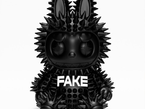 3D Printing Sit Black Labubu FAKE Punk Grunge Thorn The Monsters toy 3D 模型
