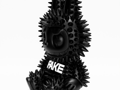 3D Printing Sit Black Labubu FAKE Punk Grunge Thorn The Monsters toy 3D 模型