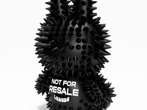 3D 프린팅 앉아 블랙 라부부 가짜 펑크 그런지 가시 괴물 장난감 3D 모델