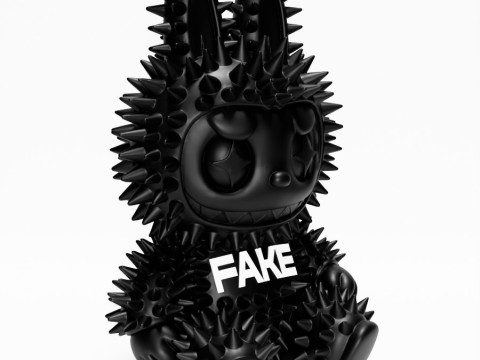 3D Printing Sit Black Labubu FAKE Punk Grunge Thorn The Monsters toy 3D 模型