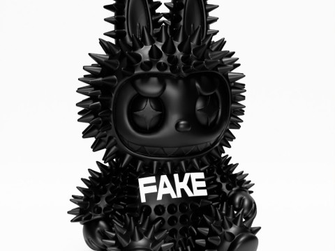 3D Printing Sit Black Labubu FAKE Punk Grunge Thorn The Monsters toy 3D 模型