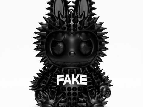 3D Printing Sit Black Labubu FAKE Punk Grunge Thorn The Monsters toy 3D 模型