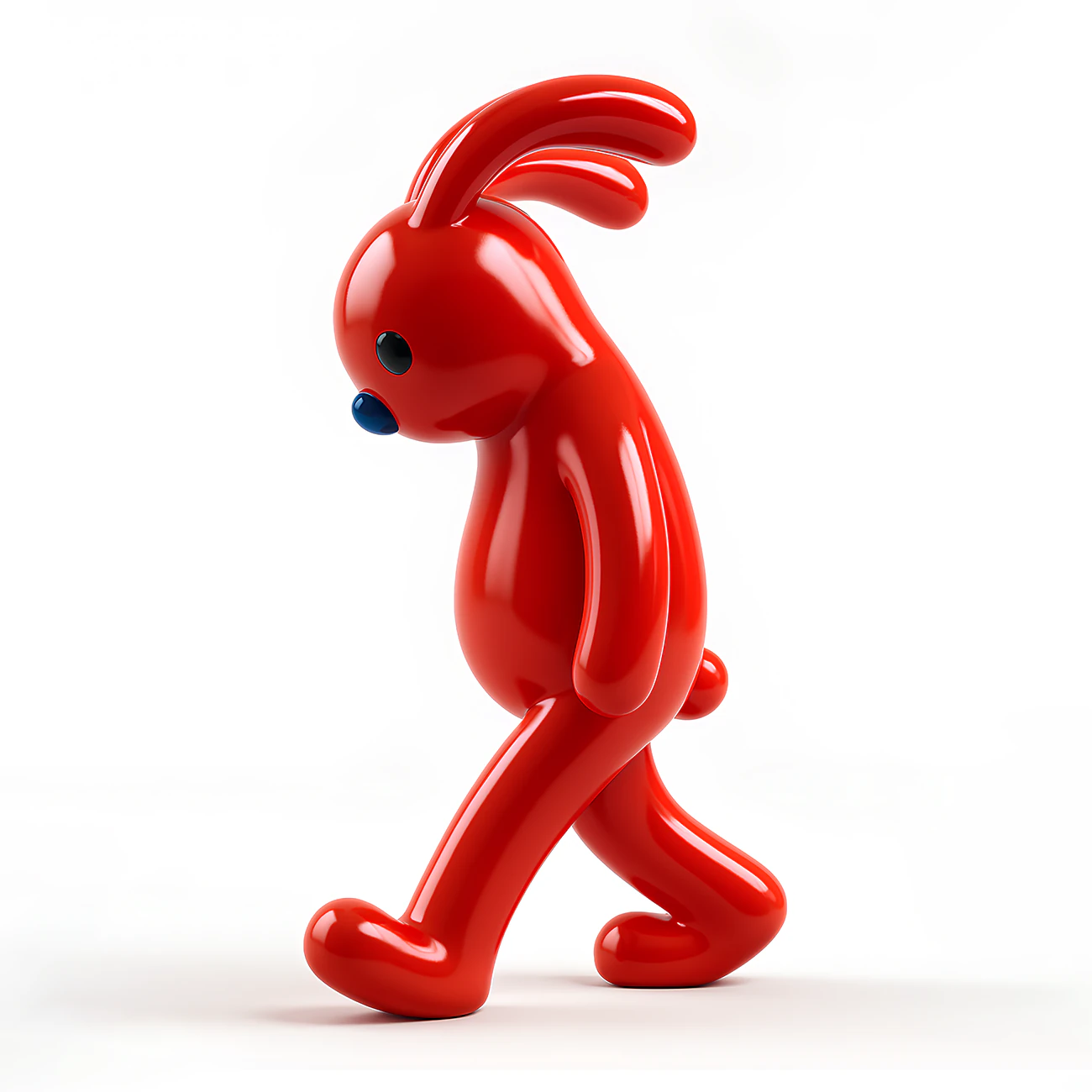 3D Printing Red Bunny Sad Walker toy 3D Model .c4d .max .obj .3ds .fbx .stl .blend 