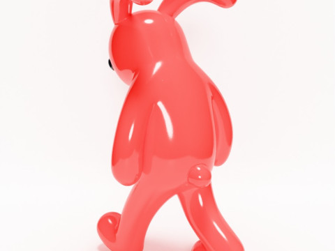 3D Printing Red Bunny Sad Walker toy 3D 模型