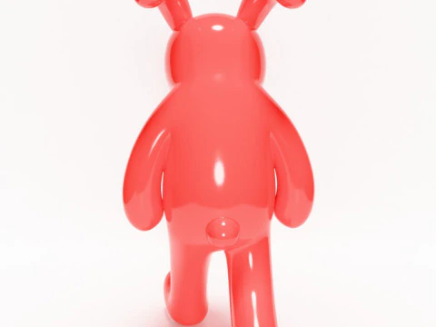 3D Printing Red Bunny Sad Walker toy 3D Model