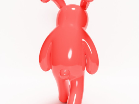 3D Printing Red Bunny Sad Walker toy 3D 模型