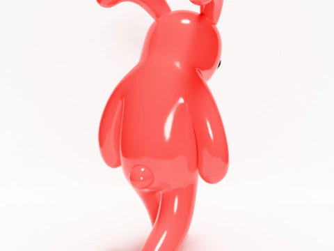 3D Printing Red Bunny Sad Walker toy 3D Model
