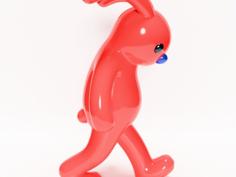 3D Printing Red Bunny Sad Walker toy 3D 模型