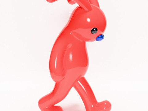 3D Printing Red Bunny Sad Walker toy 3D 模型