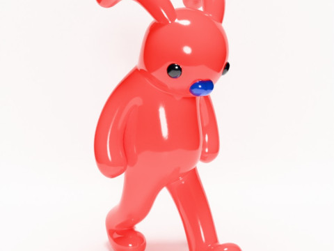 3D Printing Red Bunny Sad Walker toy 3D 模型