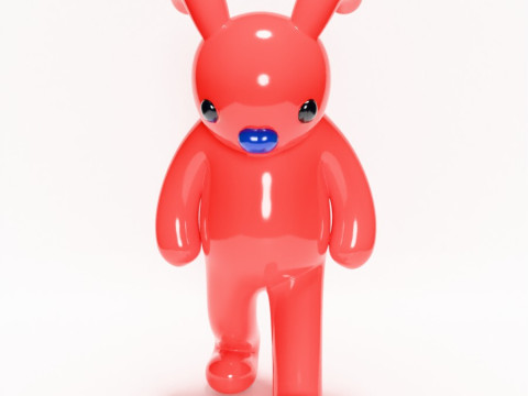3D Printing Red Bunny Sad Walker toy 3D 模型