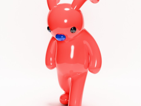 3D Printing Red Bunny Sad Walker toy 3D 模型