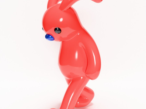 3D Printing Red Bunny Sad Walker toy 3D 模型