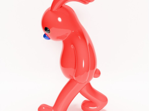 3D Printing Red Bunny Sad Walker toy 3D 模型