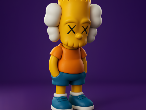 3D Printing KAWS style Bart Simpson The Kimpsons toy 3D 模型