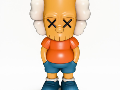 3D Printing KAWS style Bart Simpson The Kimpsons toy 3D Model