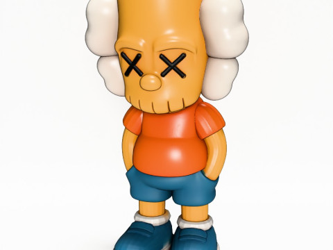 3D Printing KAWS style Bart Simpson The Kimpsons toy 3D Model