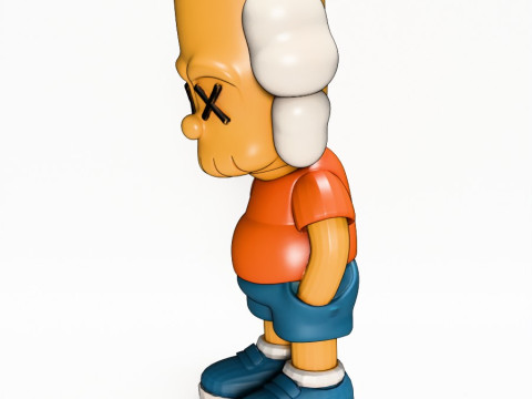 3D Printing KAWS style Bart Simpson The Kimpsons toy 3D Model