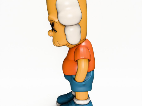 3D Printing KAWS style Bart Simpson The Kimpsons toy 3D Model
