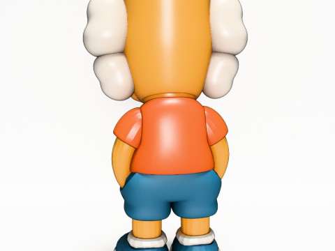 3D Printing KAWS style Bart Simpson The Kimpsons toy 3D Model