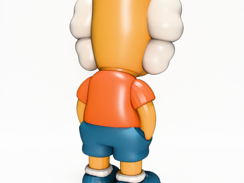 3D Printing KAWS style Bart Simpson The Kimpsons toy 3D Model