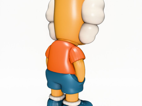 3D Printing KAWS style Bart Simpson The Kimpsons toy 3D Model