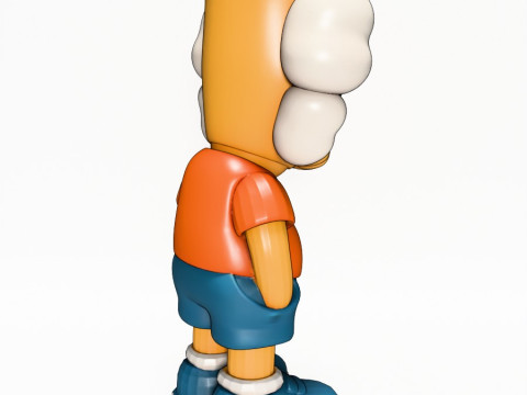 3D Printing KAWS style Bart Simpson The Kimpsons toy 3D Model