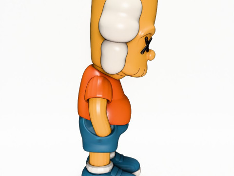 3D Printing KAWS style Bart Simpson The Kimpsons toy 3D Model