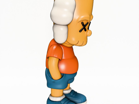 3D Printing KAWS style Bart Simpson The Kimpsons toy 3D Model
