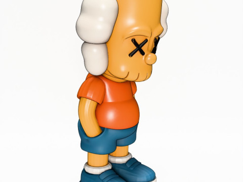 3D Printing KAWS style Bart Simpson The Kimpsons toy 3D Model