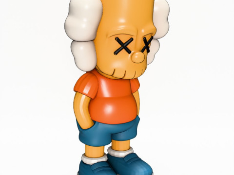3D Printing KAWS style Bart Simpson The Kimpsons toy 3D Model