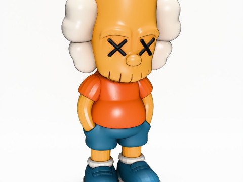 3D Printing KAWS style Bart Simpson The Kimpsons toy 3D Model