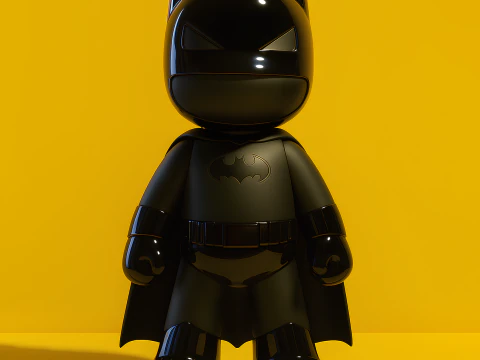 3D Printing Batman Gotham Dark Knight Minimalist CApe and no CApe toy 3D Model