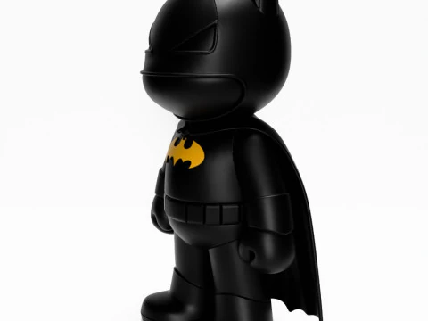 3D Printing Batman Gotham Dark Knight Minimalist CApe and no CApe toy 3D Model