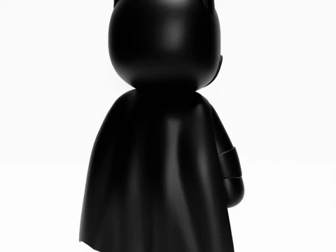 3D Printing Batman Gotham Dark Knight Minimalist CApe and no CApe toy 3D Model