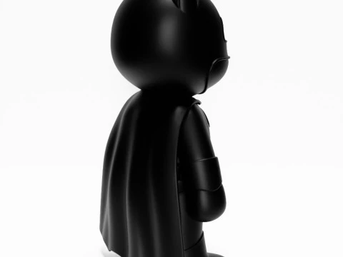 3D Printing Batman Gotham Dark Knight Minimalist CApe and no CApe toy 3D Model