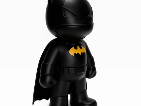 3D Printing Batman Gotham Dark Knight Minimalist CApe and no CApe toy 3D Model