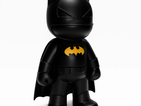 3D Printing Batman Gotham Dark Knight Minimalist CApe and no CApe toy 3D Model