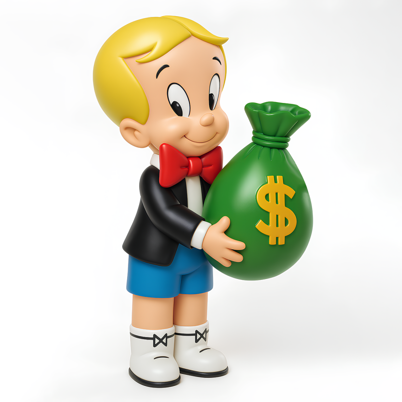3D Printing Richie Rich Gold Billionaire Cashbag toy Model 3D .c4d .max .obj .3ds .fbx .stl .blend