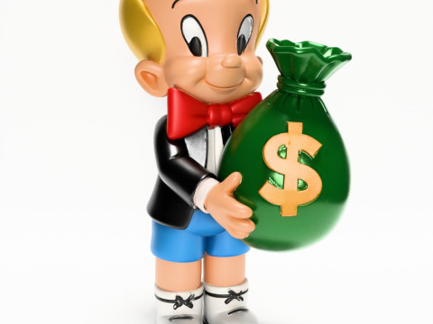 3D Printing Richie Rich Gold Billionaire Cashbag toy Model 3D