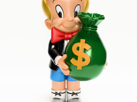3D Printing Richie Rich Gold Billionaire Cashbag toy Model 3D