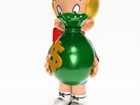 3D Printing Richie Rich Gold Billionaire Cashbag toy Model 3D