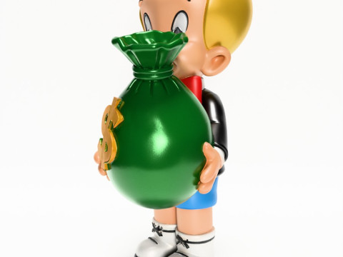 3D Printing Richie Rich Gold Billionaire Cashbag toy Model 3D