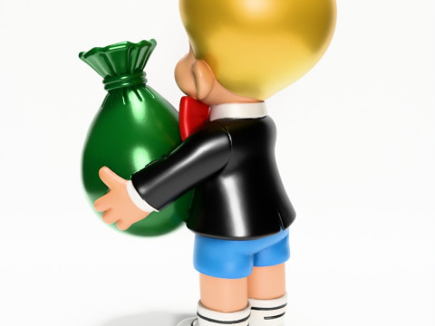 3D Printing Richie Rich Gold Billionaire Cashbag toy Model 3D
