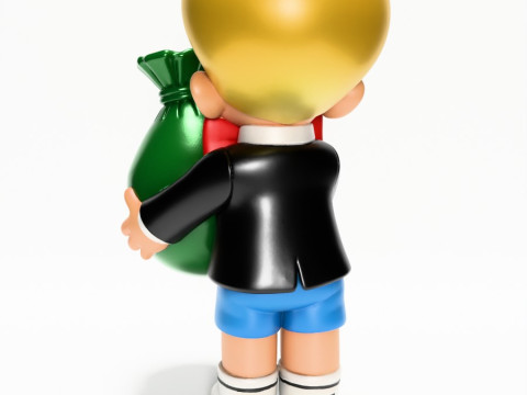 3D Printing Richie Rich Gold Billionaire Cashbag toy Model 3D