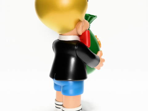 3D Printing Richie Rich Gold Billionaire Cashbag toy Model 3D