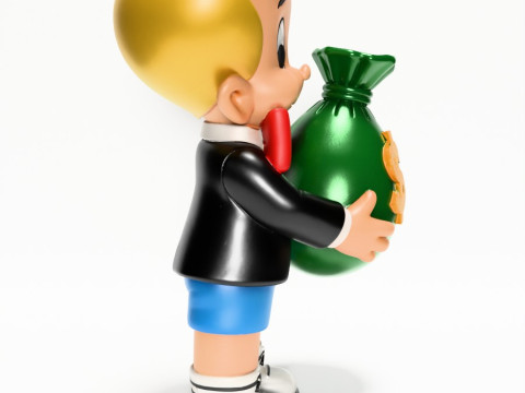 3D Printing Richie Rich Gold Billionaire Cashbag toy Model 3D