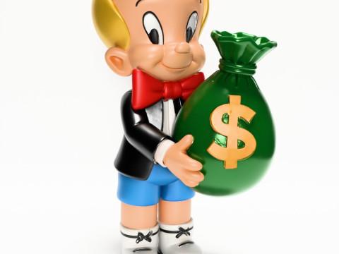 3D Printing Richie Rich Gold Billionaire Cashbag toy Model 3D