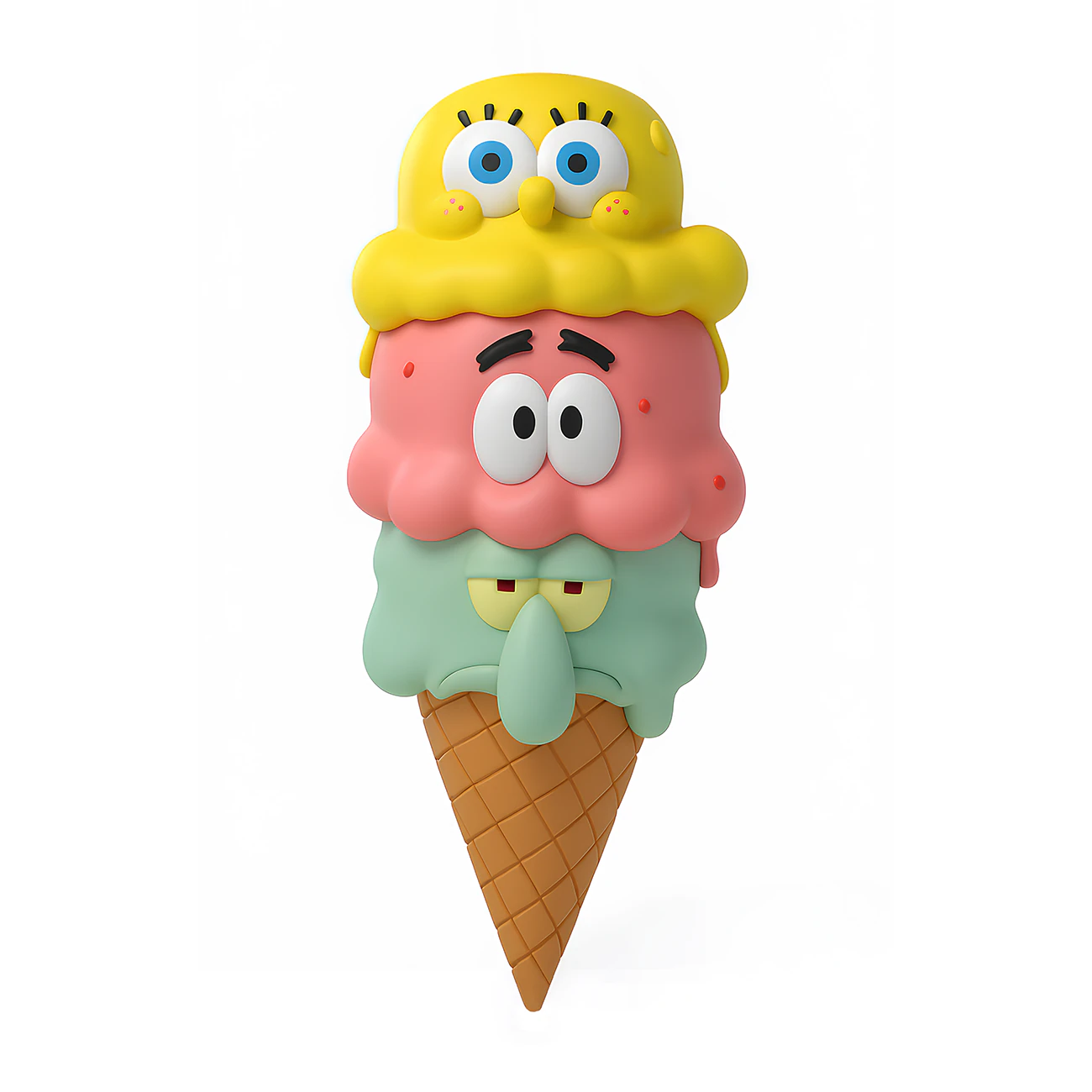 3D Printing SpongeBob SquarePants Patrick and Squidward Ice Cream toy 3D Model .c4d .max .obj .3ds .fbx .stl .blend