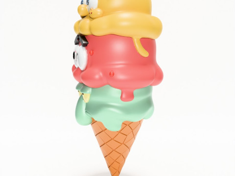 3D Printing SpongeBob SquarePants Patrick and Squidward Ice Cream toy 3D 모델